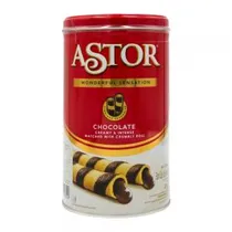 Canudinho Wafer Crocante Astor Recheio de Chocolate Lata 330G