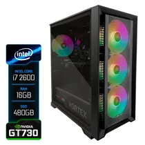 PC Montado Up Gamer Vortex, Intel Core i7 2600 3.60GHZ, GT730 4GB, Ram 16GB DDR3 1600MHZ, SSD 480GB 2.5", Placa Mãe H61, Fonte 400W, 4X Fans Argb, Cooler Processador