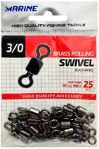 Girador Marine Sports 3/0 Brass Rolling Black Nickel com 25 Pçs