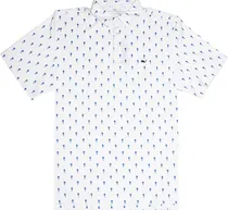Outlet Camiseta Polo Vineyard Vines Masculina - White Blue Raquete
