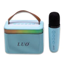 Mini Speaker / Caixa de Som Portátil Luo LU-3170 com Microfone / Bluetooth / Aux / USB / TF / Recarregável - Azul Claro