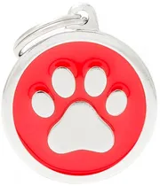 Medalha de Identificação Myfamily Círculo Grande CH17REDPAW - Vermelho