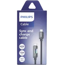 Cabo Philips DLC5021CB/70 USB-C | USB-C - Black (1 Metro)