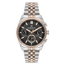 Relogio Analógico Masculino Daniel Klein DK.1.13890-4 Exclusive Gents / Pulseira de Aço Inoxidável - Prata/Rose Gold/Preto