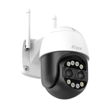 Camera de Segurança Smart Keen A9D Dual 8X Zoom Ball Machine / HD / 4K Wifi / com 2 Antenas / Microfone / Alarma / Detecção Humana / Visao Noturna / App Icsee - Branco/ Preto
