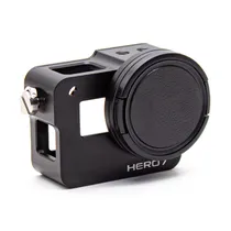 Case de Proteção de Alumínio Gopower GPR506B para Gopro Hero 7/6/5 com Porta Traseira e Filtro Uv 52MM - Preto