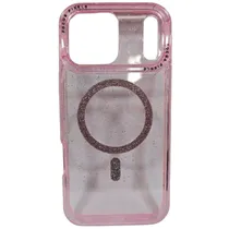 Capa Magnética Cisen para iPhone 17 Pro Max - Glitter Rosa