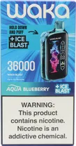 Vape Descartável Waka Blast Aqua Blueberry + Ice Blast 36000 Puffs