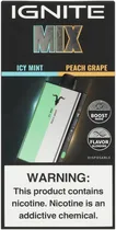Vape Descartável Ignite Mix Icy Mint/Peach Grape 40000 Puffs
