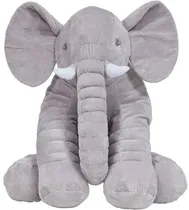 Almofada de Pelúcia Elefante Gigante Buba 7561 Cinza (60CM de Altura)