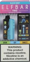 Vape Descartável Elf Bar Trio Black Mint 40000 Puffs