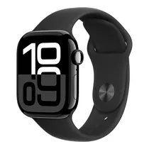 Apple Watch Series 10 MWY43LW/A - Bluetooth - Wi-Fi - 46MM - M/L - GPS - Jet Black Aluminum/Black Sport