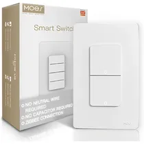 Interruptor de Luz Inteligente Moes ZS-B-US2 Zigbee Wifi 2 Botões - Branco