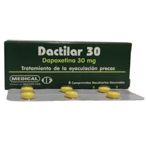 Dactilar 30 Dapoxetina 30MG com 6 C. Tratamento para A Ejaculação Precoce