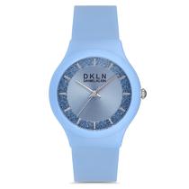 Relogio Analogico Feminino Daniel Klein DK.1.12713-3 DKLN Ladies / Pulseira de Silicone - Azul Claro