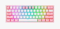 Teclado USB Redragon K616 RGB Fizz Pro Branco/Rosa