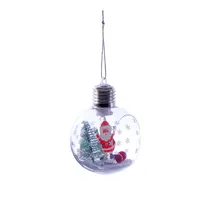 Bola de Natal Transparente com Papai Noel 8CM.