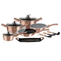 Jogo de Panela Berlinger Haus com Espátula 16PCS Rosa