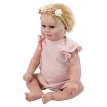 Boneca Baby Reborn V-91 - 48CM - Silicone - Roupa Rosa Claro
