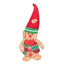 Homens de Gengibre de Natal Sentados com Chapéus Vermelhos