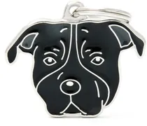 Medalha de Identificação Myfamily Friends Cão Amstaff Preto MF80BLACK