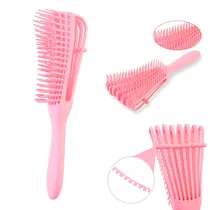 Pente Escova Polvo Rosa Desembaraçar Cacheados e Crespos