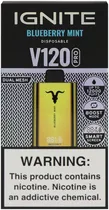 Vape Descartável Ignite V120 Pro Blueberry Mint 12000 Puffs Dual Mesh Gold