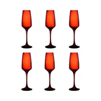 Set de Copas para Champán Pasabahce Risus 440257 195ML Rojo 6 Piezas