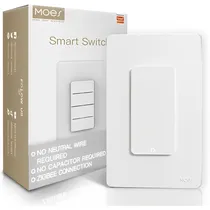 Interruptor de Luz Inteligente Moes ZS-B-US1 Zigbee Wifi 1 Botão - Branco