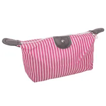 Necessaire Listrado 18X11 CM - Listrada Clássica Em Vermelho e Branco