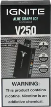 Vape Descartável Ignite V250 Aloe Grape Ice 25000 Puffs