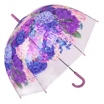 Guarda Chuva Automático Reforçado com Desenho Hortencias Lilas.