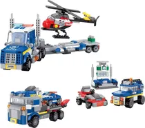 Cogo Police Force Neotown Helicopter Transporter 3EM1 - 3098 (249 Peças)