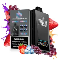 Pod Descartável Sex Addict Black S280 Strawberry Grape Ice 28.000 Puffs