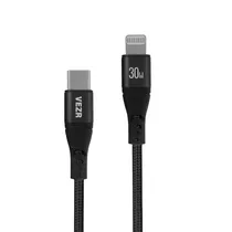 Cabo Vezr VD07 - 30W - USB-C/Lightning - 1.2 Metros - Preto