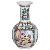 Vaso de Porcelana Oriental Floreada