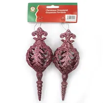 Enfeite Natalino Cetro Rosa 2 Peças
