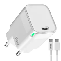 Carregador Tomada Hye HYEC43C USB-C / 30W - Branco + Cabo USB-C / USB-C