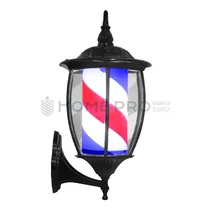 Barber Pole Giratório Iluminado Preto 58CM 110V