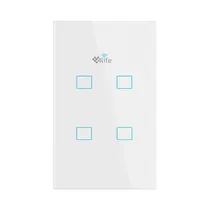 4LIFE Interruptor Smart de Pared FLT4SWW Wifi Wall 4 Gang