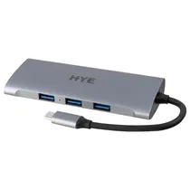 Hub USB-C 3.1 Hye HYEHU-71 7 Portas / HDMI / 3 USB 3.0 / SD / TF / USB-C Femea - Cinza