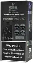Vape Descartável Sex Addict BY Dan Bilzerian S280 Strawberry Grape Ice 28000 Puffs