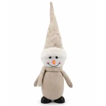 Enfeite de Boneco de Neve de Natal L8-250-4 com Cachecol/Chapéu - Bege 39 CM