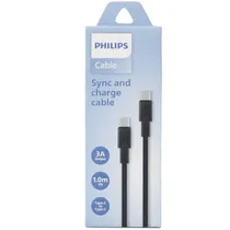 Cabo Philips DLC3001CB/70 USB-C | USB-C - Black (1 Metro)