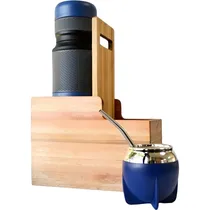 Kit Térmico Contigo - 1.1L + Cuia + Bomba + Porta-Mate - Azul
