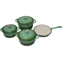 Set de Panelas s.Jade COK-ACF4 Ferro Fundido Esmaltado - Verde 7 Peças