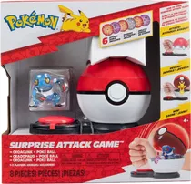 Pokémon Surprise Attack Game Croagunk + Poké Ball Jazwares - PKW3719 (8 PCS)