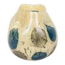 Vaso de Vidro com Barda Ondulada
