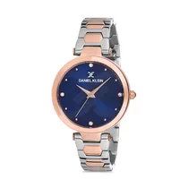 Relógio Analógico Feminino Daniel Klein Premium DK12048-6 - Prata e Rosa Ouro