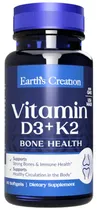 Earth's Creation Vitamin D3 + K2 (60 Softgels)